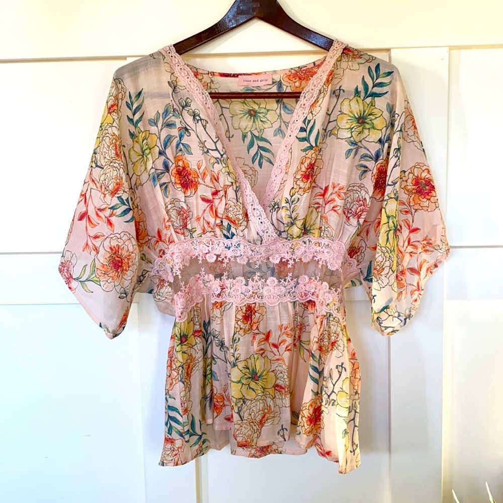 Pink Floral Blouse